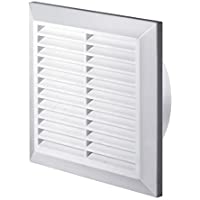 Los mejores  - Rejilla de ventilación blanca de 200 x 200 mm con mosquitera y conducto de cuello redondo de 150 mm y rejilla de…